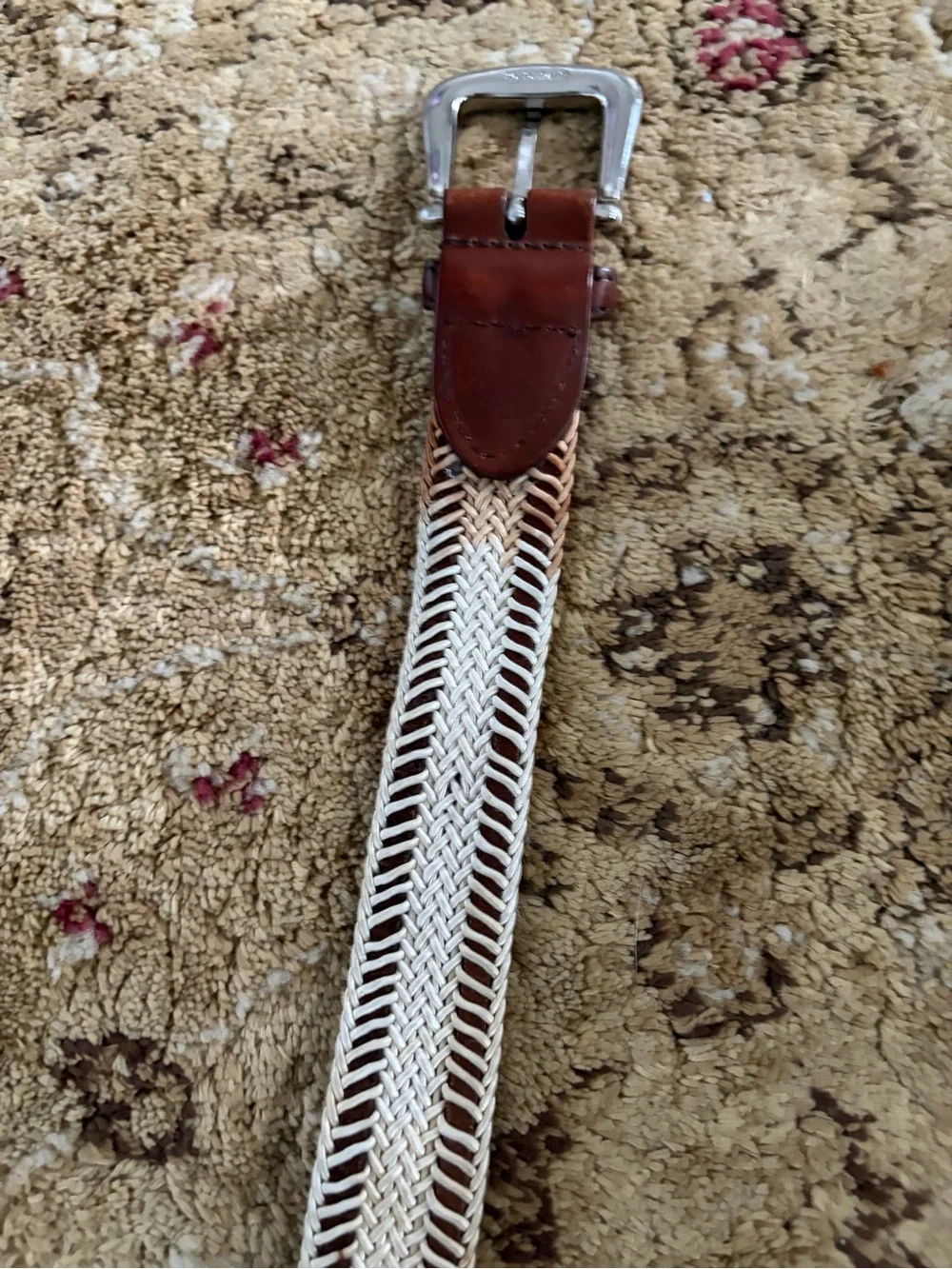 Torino Leather belt with solid brass buckle Retail $125 see pictures size & cond